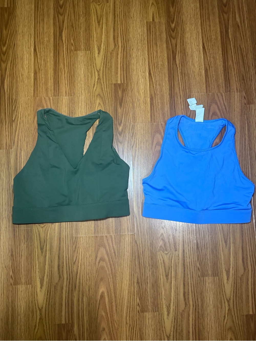 Fabletics Medium 2 Sports Bra Bundle Green & Blue